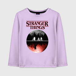Лонгслив хлопковый детский Очень странные дела, цвет: лаванда