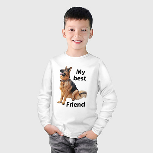 Детский лонгслив Овчарка / Белый – фото 3