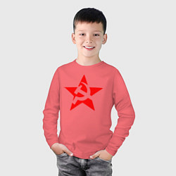 Лонгслив хлопковый детский СССР, цвет: коралловый — фото 2