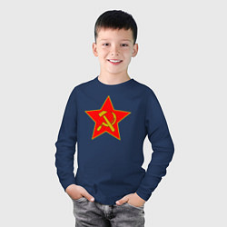 Лонгслив хлопковый детский СССР, цвет: тёмно-синий — фото 2