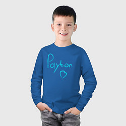 Лонгслив хлопковый детский PAYTON LOVE, цвет: синий — фото 2