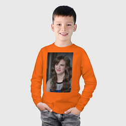 Лонгслив хлопковый детский Caitlin Snow, цвет: оранжевый — фото 2