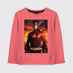 Лонгслив хлопковый детский The Flash, цвет: коралловый