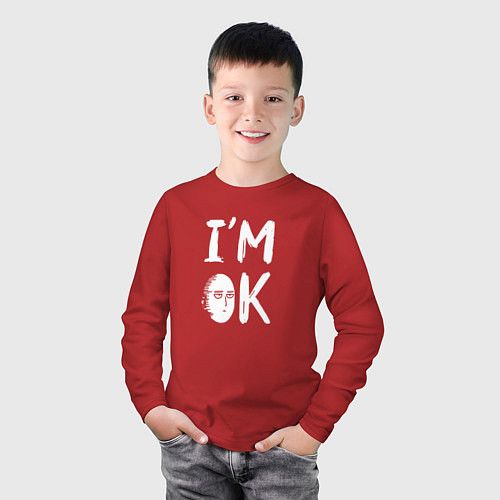 Детский лонгслив IM OK / Красный – фото 3