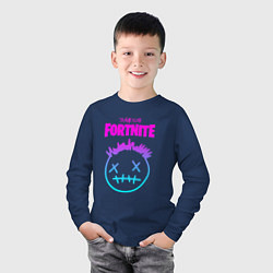Лонгслив хлопковый детский TRAVIS SCOTT X FORTNITE, цвет: тёмно-синий — фото 2