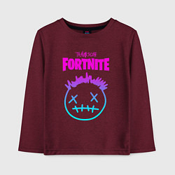 Лонгслив хлопковый детский TRAVIS SCOTT X FORTNITE, цвет: меланж-бордовый