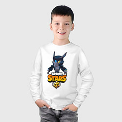 Лонгслив хлопковый детский BRAWL STARS CROW BLACK, цвет: белый — фото 2
