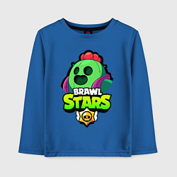 Лонгслив хлопковый детский BRAWL STARS SPIKE, цвет: синий