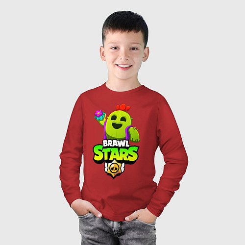 Детский лонгслив BRAWL STARS SPIKE / Красный – фото 3