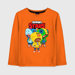 Лонгслив хлопковый детский BRAWL STARS LEON SKINS, цвет: оранжевый