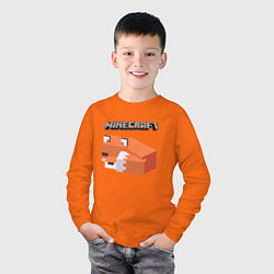 Лонгслив хлопковый детский MINERCRAFT, цвет: оранжевый — фото 2