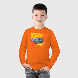 Лонгслив хлопковый детский Back to the Future, цвет: оранжевый — фото 2