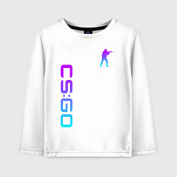 Лонгслив хлопковый детский CS GO NEON, цвет: белый