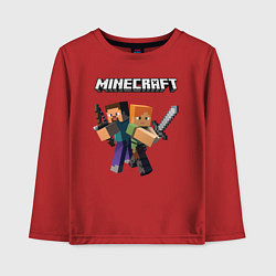 Лонгслив хлопковый детский MINECRAFT, цвет: красный