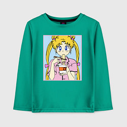 Лонгслив хлопковый детский Sailor Moon Usagi Tsukino, цвет: зеленый