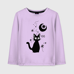 Лонгслив хлопковый детский Jiji Cat, цвет: лаванда