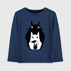 Лонгслив хлопковый детский Тоторо, цвет: тёмно-синий