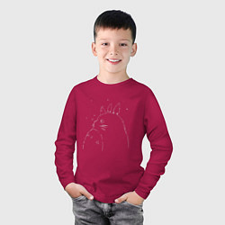 Лонгслив хлопковый детский Тоторо, цвет: маджента — фото 2