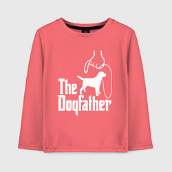 Лонгслив хлопковый детский The Dogfather - пародия, цвет: коралловый