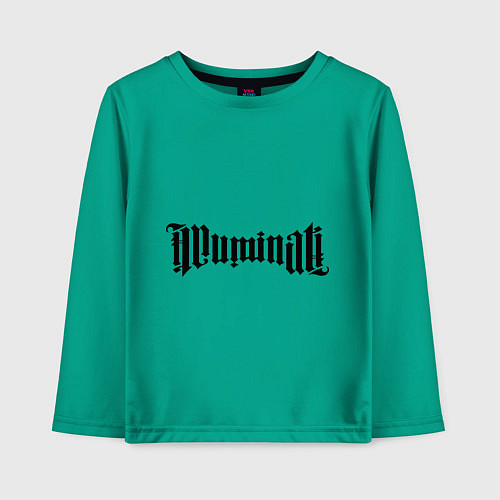 Детский лонгслив Амбиграмма Иллюминати / Зеленый – фото 1