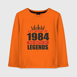 Лонгслив хлопковый детский 1984 - рождение легенды, цвет: оранжевый