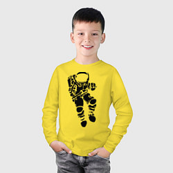 Лонгслив хлопковый детский Космонавт, цвет: желтый — фото 2