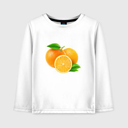 Лонгслив хлопковый детский Апельсины, цвет: белый