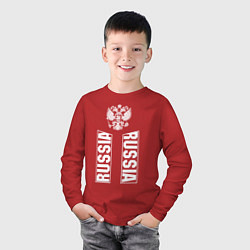 Лонгслив хлопковый детский Russia, цвет: красный — фото 2