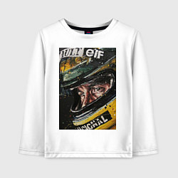 Лонгслив хлопковый детский Айртон Сенна, цвет: белый