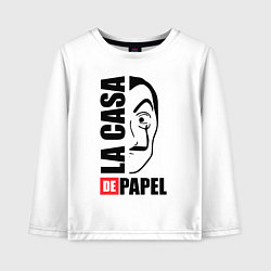 Лонгслив хлопковый детский La Casa de Papel, цвет: белый