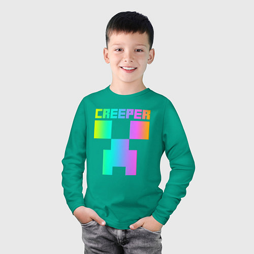 Детский лонгслив MINECRAFT CREEPER / Зеленый – фото 3