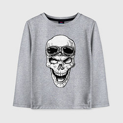 Лонгслив хлопковый детский Skull and glasses, цвет: меланж
