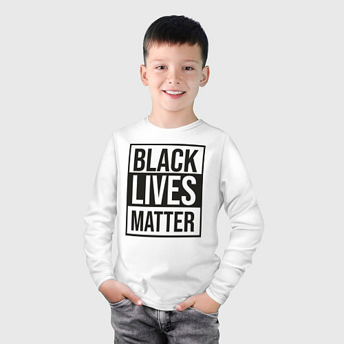 Детский лонгслив BLACK LIVES MATTER / Белый – фото 3