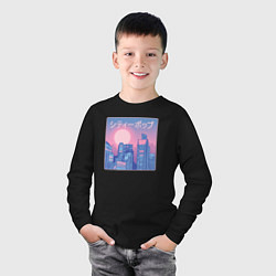 Лонгслив хлопковый детский Городская эстетика, цвет: черный — фото 2