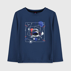 Лонгслив хлопковый детский Астронавт во вселенной, цвет: тёмно-синий