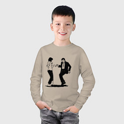 Лонгслив хлопковый детский Грязные танцы Z, цвет: миндальный — фото 2