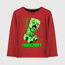 Лонгслив хлопковый детский MINECRAFT CREEPER, цвет: красный