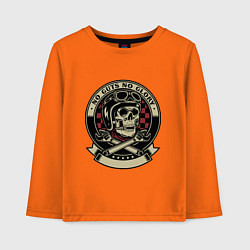 Лонгслив хлопковый детский No guts no glory, цвет: оранжевый