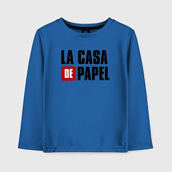 Лонгслив хлопковый детский БУМАЖНЫЙ ДОМ, цвет: синий