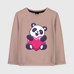 Лонгслив хлопковый детский Панда love, цвет: пыльно-розовый