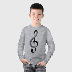 Лонгслив хлопковый детский Скрипичный ключ и клавиши, цвет: меланж — фото 2