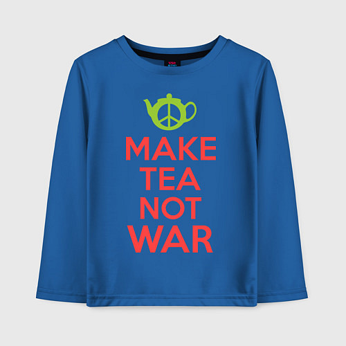 Детский лонгслив Make tea not war / Синий – фото 1