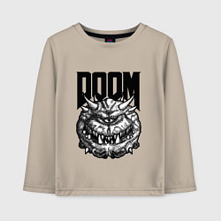 Лонгслив хлопковый детский КАКОДЕМОН DOOM Z, цвет: миндальный