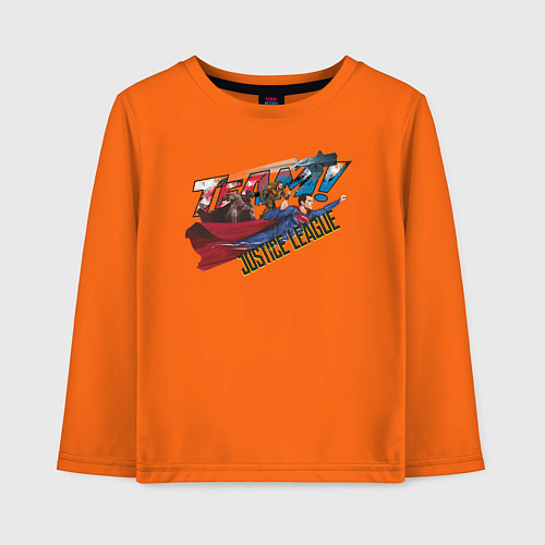 Детский лонгслив Justice League / Оранжевый – фото 1