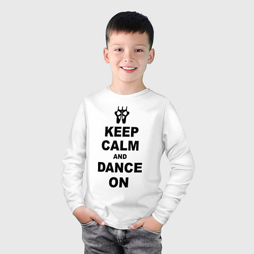 Детский лонгслив Keep Calm & Dance On / Белый – фото 3