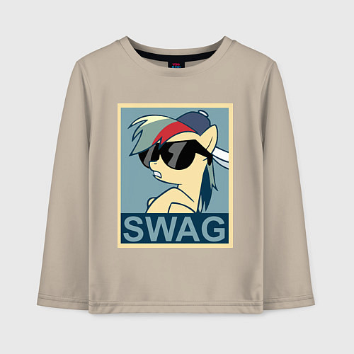 Детский лонгслив Rainbow Dash swag / Миндальный – фото 1