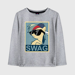 Лонгслив хлопковый детский Rainbow Dash swag, цвет: меланж
