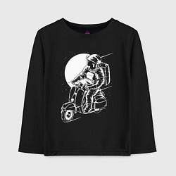 Лонгслив хлопковый детский Космонавт хипстер, цвет: черный