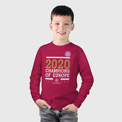 Лонгслив хлопковый детский FC Bayern Munchen Champions of Europe 2020, цвет: маджента — фото 2