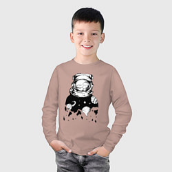 Лонгслив хлопковый детский Космонавт, цвет: пыльно-розовый — фото 2